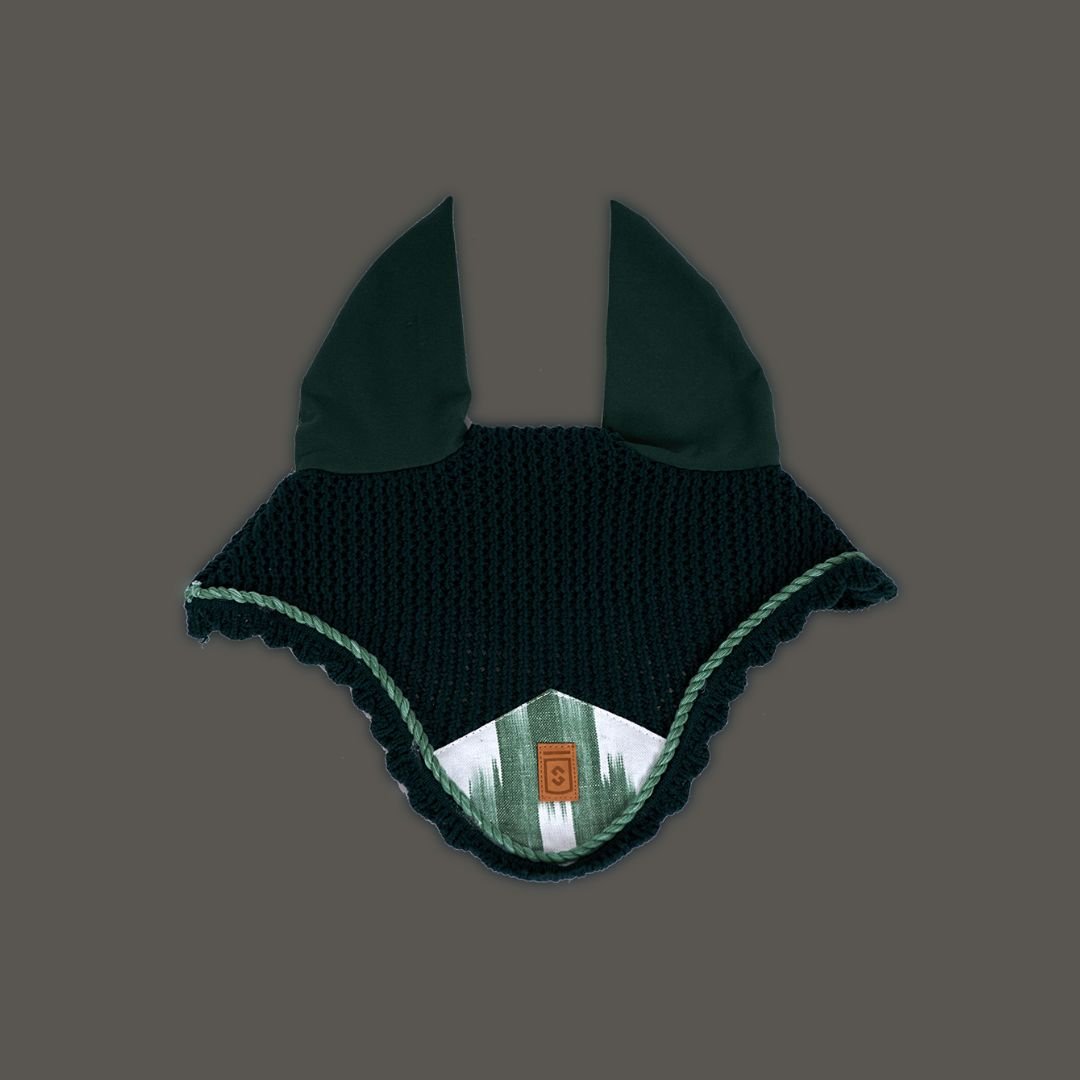 Orejeras caballos en tela mallorquina Ikat