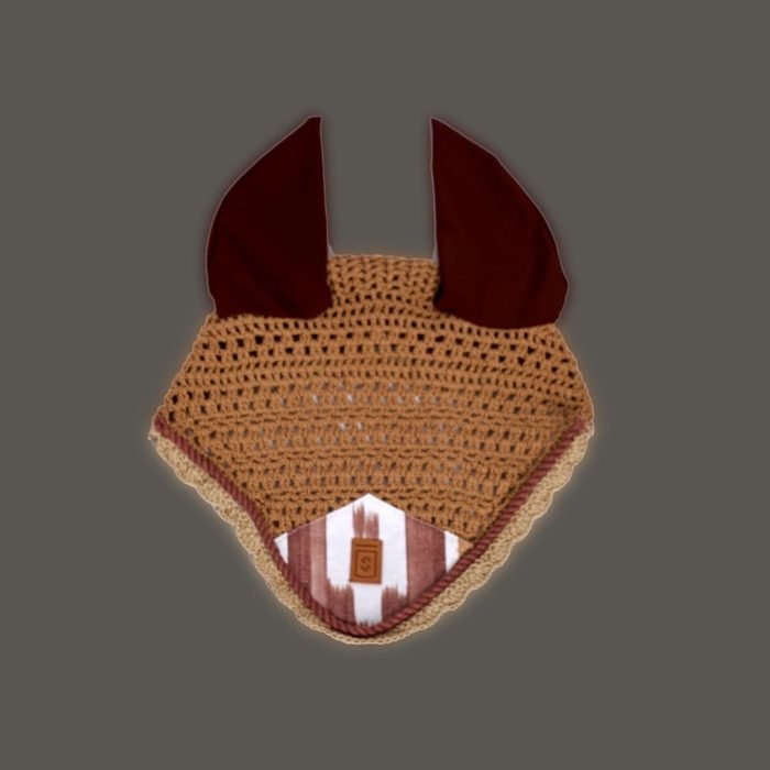 Orejeras caballo en tela mallorquina Ikat